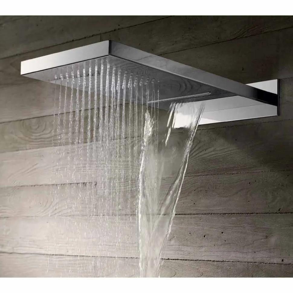 Soffione Doccia Rettangolare in Acciaio Inox da Parete Made in Italy - Anito