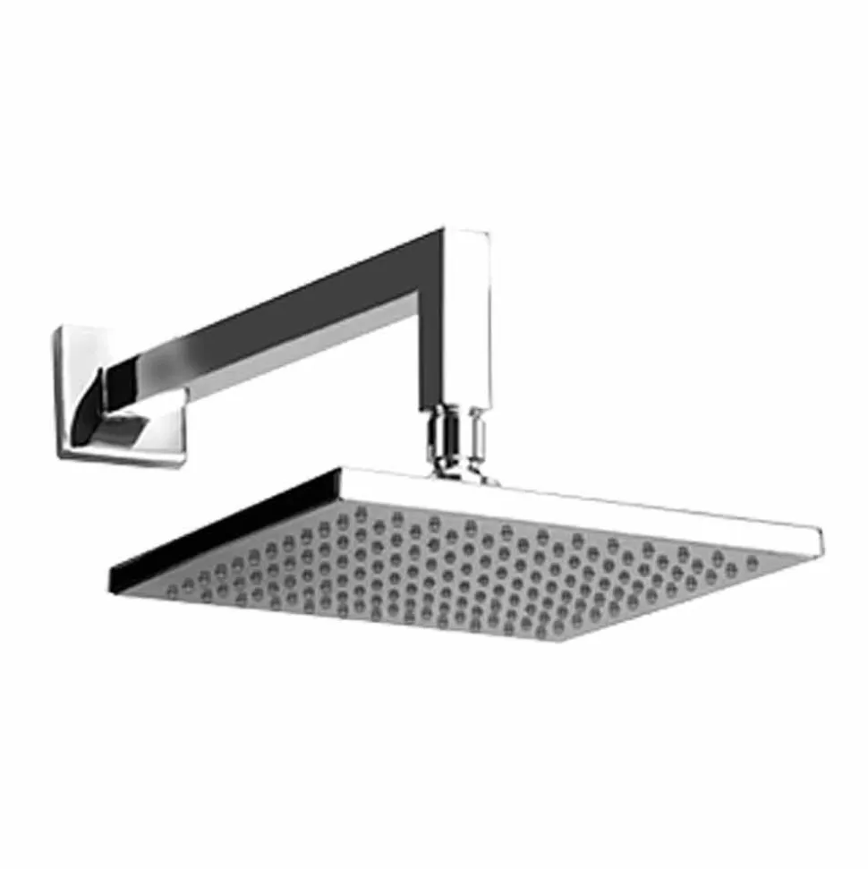 Soffione Quadrato in Acciaio con Braccio Doccia in Ottone Made in Italy - Sespo