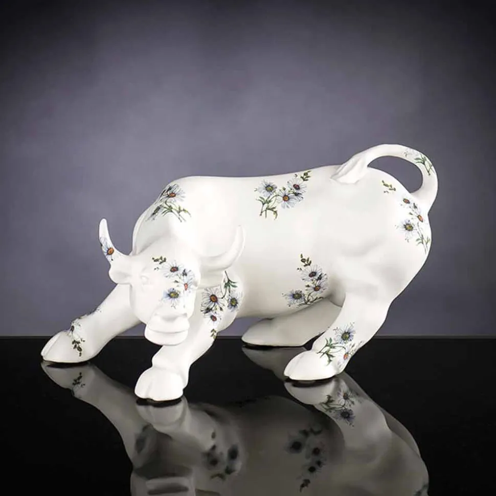 Soprammobile a Forma di Toro in Ceramica Lavorata a Mano Made in Italy - Bulino