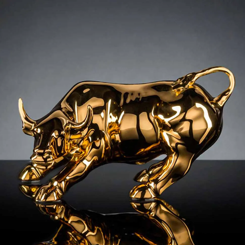 Soprammobile a Forma di Toro in Ceramica Lavorata a Mano Made in Italy - Bulino