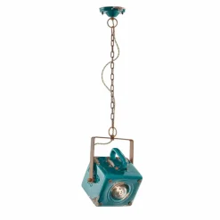 Sospensione a faretto design vintage in ceramica e ferro Allie