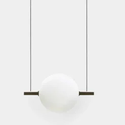 Sospensione Design in Vetro e Ottone con Luce LED, 3 Misure - Alma by Il Fanale