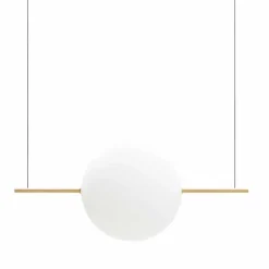 Sospensione Design in Vetro e Ottone con Luce LED, 3 Misure - Alma by Il Fanale