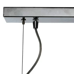 Sospensione Due Lumi con Barra Lineare in Vetro e Metallo Made in Italy - Elisia