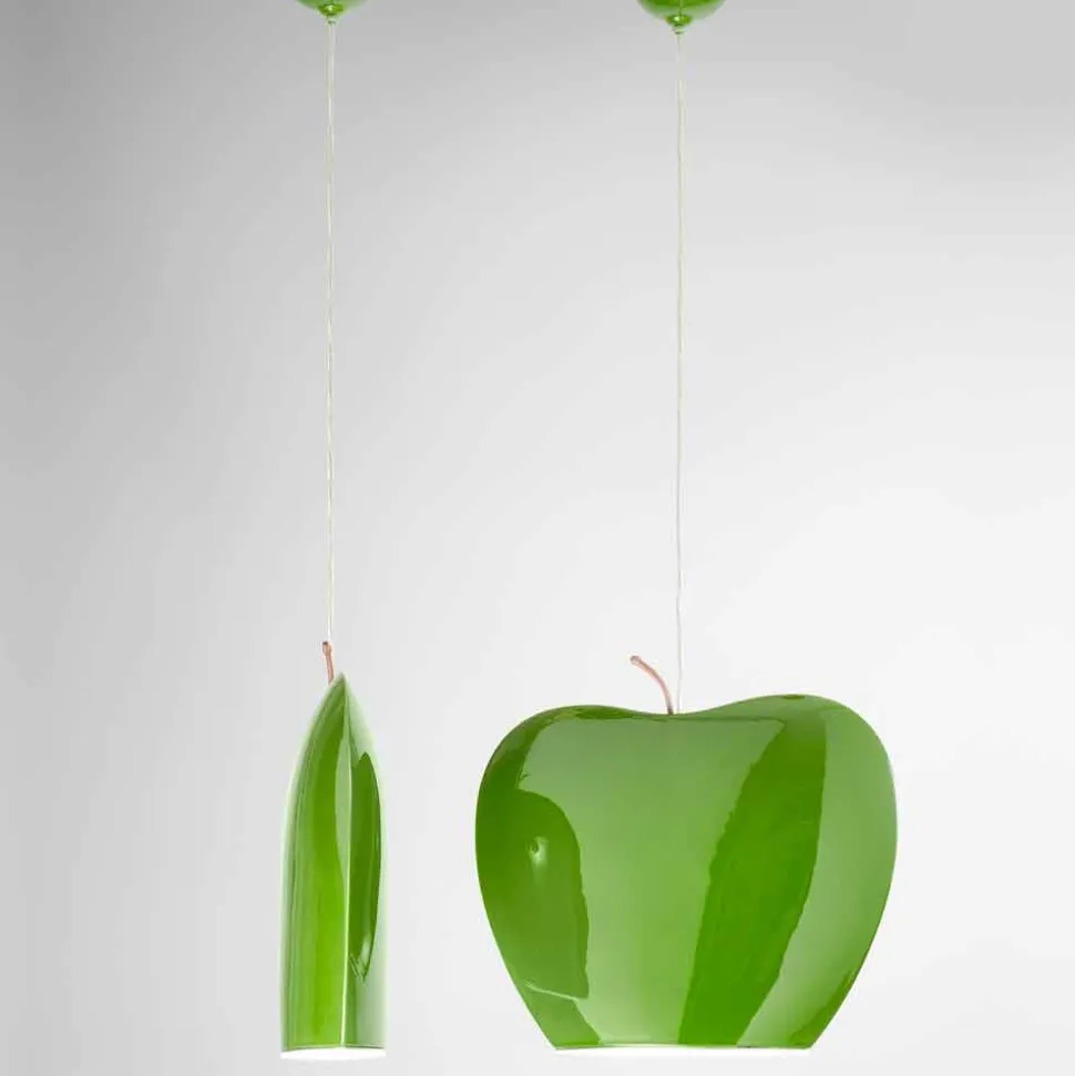 Sospensione in Ceramica di Design a Forma di Mela – Fruits Aldo Bernardi