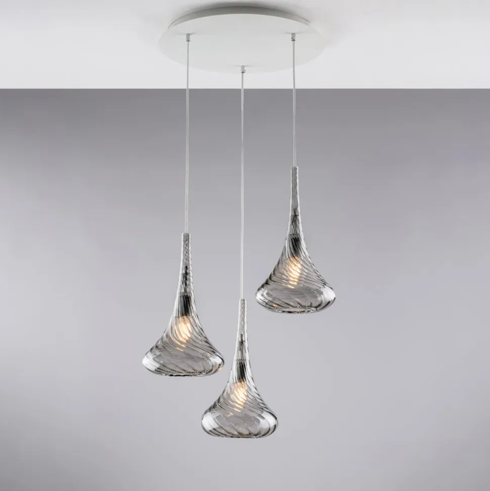 Sospensione in Ferro con Vetri Pyrex Made in Italy - Corinto