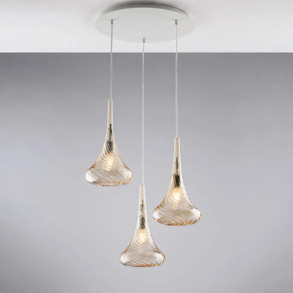 Sospensione in Ferro con Vetri Pyrex Made in Italy - Corinto