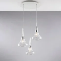 Sospensione in Ferro con Vetri Pyrex Made in Italy - Corinto