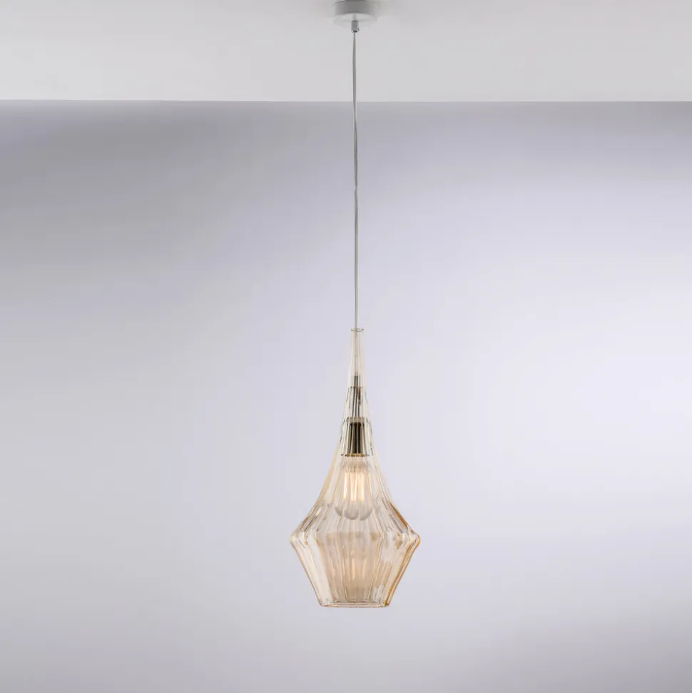 Sospensione in Ferro con Vetro Pyrex Made in Italy - Olimpo
