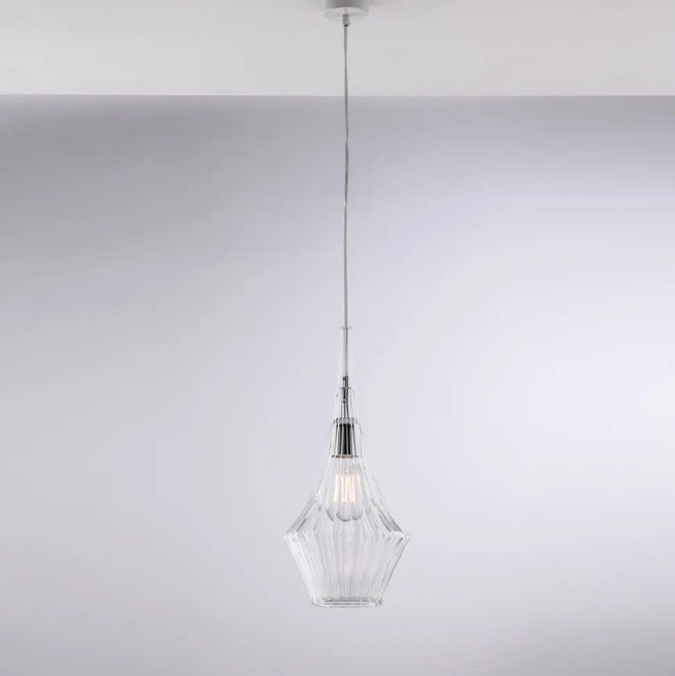 Sospensione in Ferro con Vetro Pyrex Made in Italy - Olimpo
