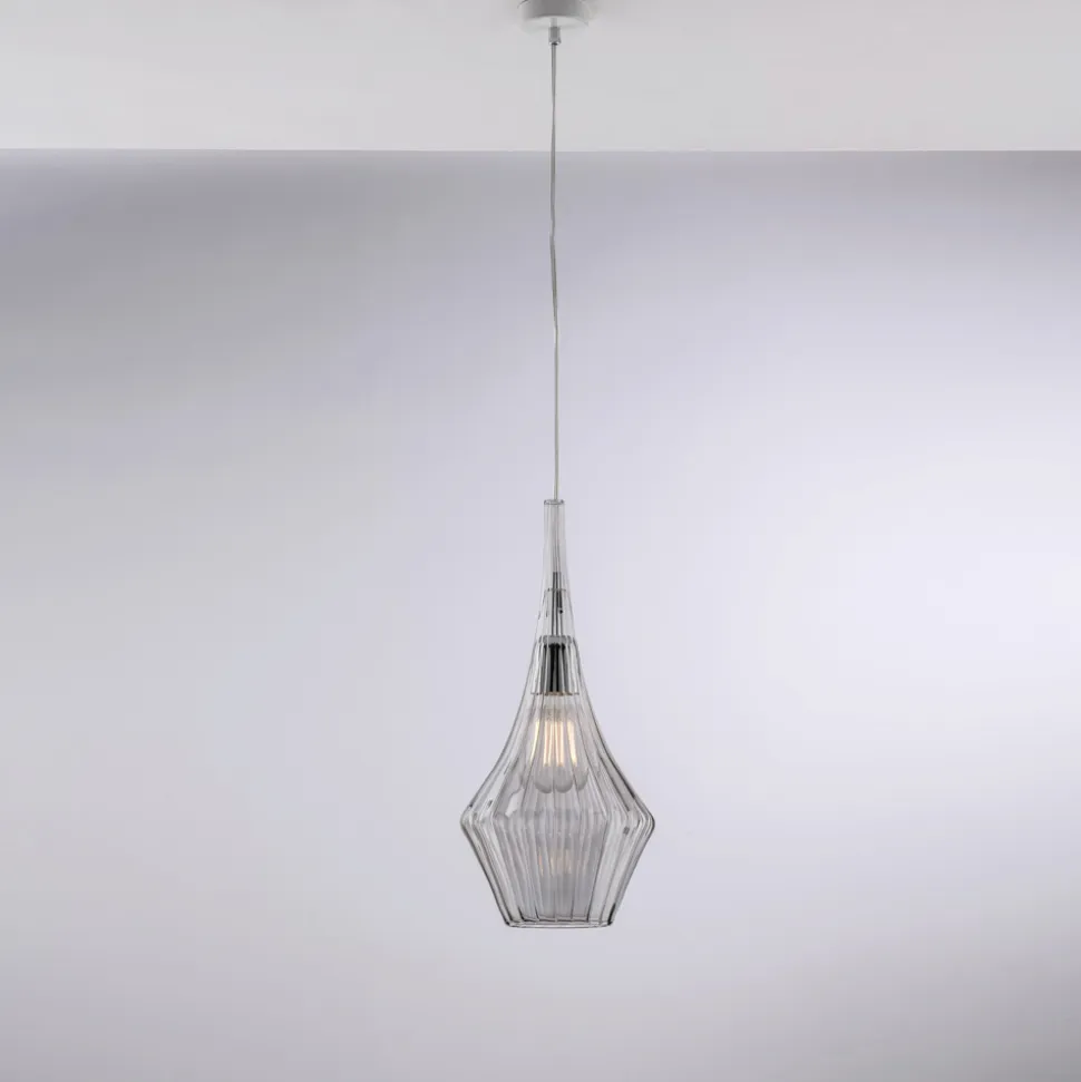 Sospensione in Ferro con Vetro Pyrex Made in Italy - Olimpo