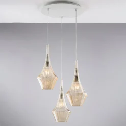 Sospensione in Ferro con Vetri Pyrex Made in Italy - Olimpo