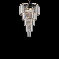 Sospensione in Ferro Dorato con Strass Made in Italy - Vienna