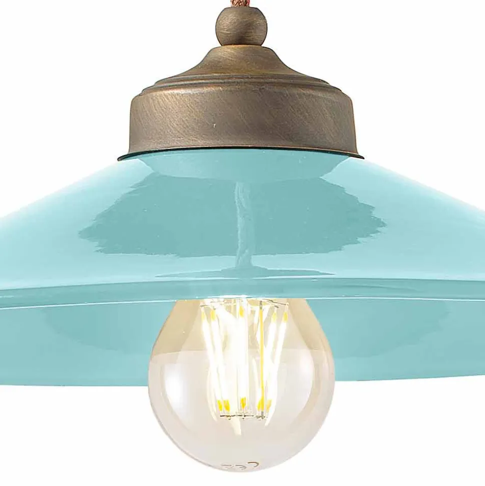 Sospensione saliscendi in ceramica e ottone anticato Britney Ferroluce