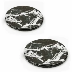 Sottobicchieri moderni in Marmo Colorato Made in Italy, 2 Pezzi - Nessa