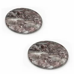 Sottobicchieri moderni in Marmo Colorato Made in Italy, 2 Pezzi - Nessa