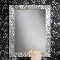 Specchiera a muro argento oro a mano in legno ayous made Italy Antonio