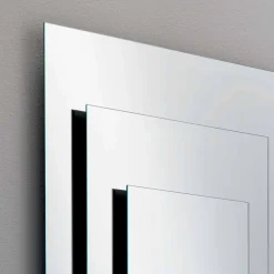 Specchiera a Muro a Tre Strati e Struttura Nera Design Italiano - Plaudio