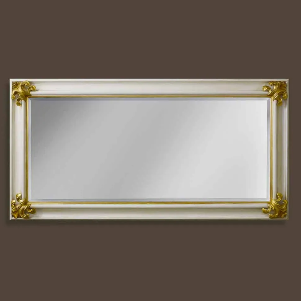 Specchiera a muro design moderno in legno a mano made in Italy Stefano