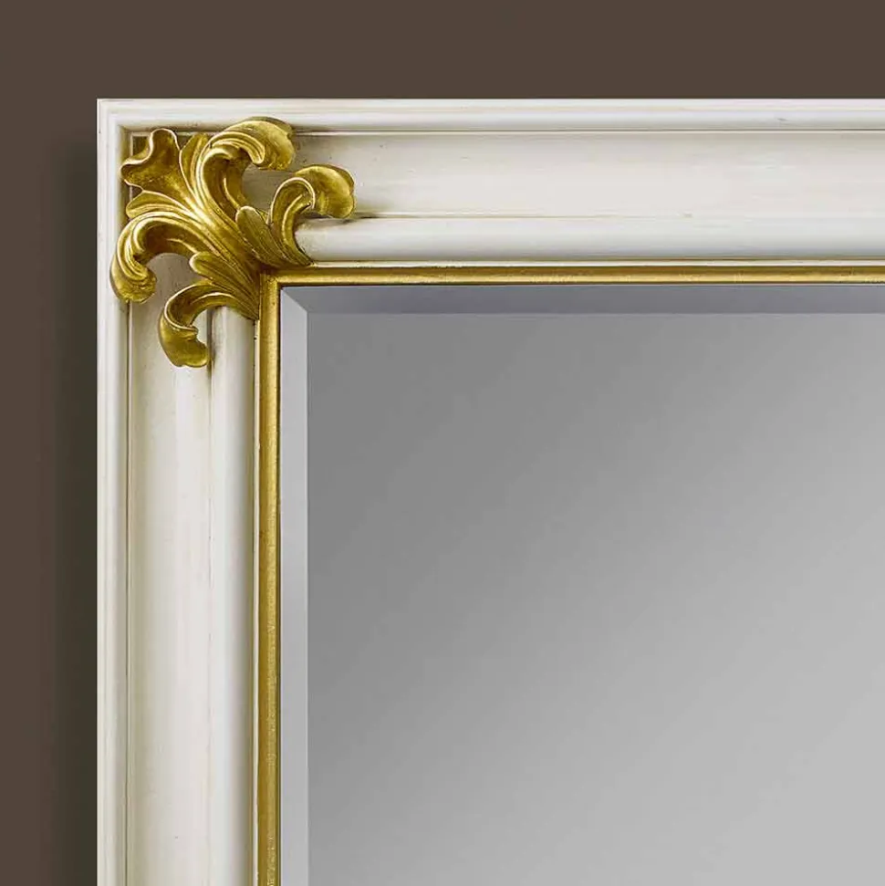 Specchiera a muro design moderno in legno a mano made in Italy Stefano