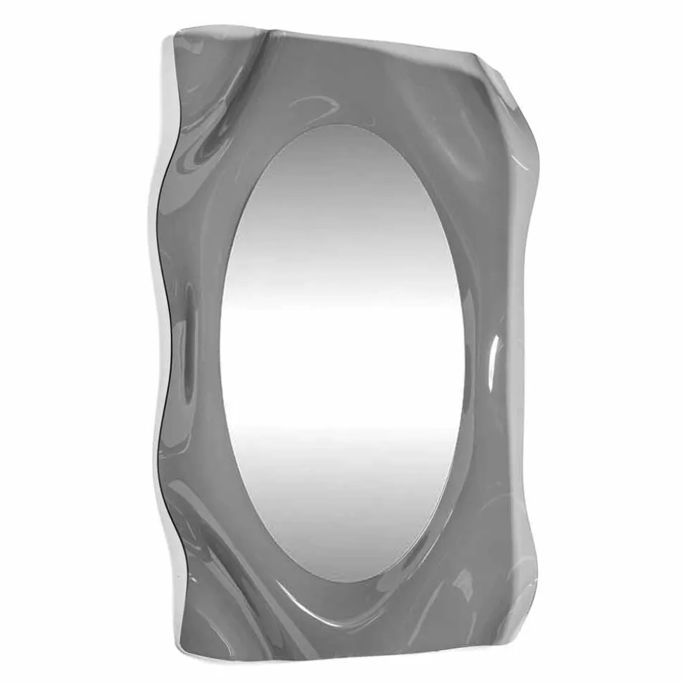 Specchiera a muro design moderno fumé Diva, made in Italy