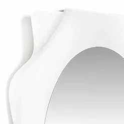 Specchiera a muro design moderno bianco latte Diva, made in Italy
