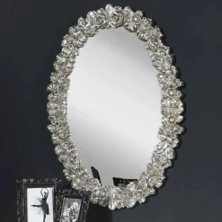 Specchiera a muro fatta a mano moderna legno abete made Italy Filippo