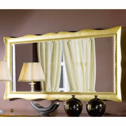 Specchiera a muro fatta a mano legno oro o argento made in Italy Luigi