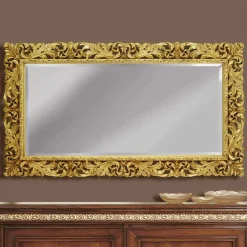Specchiera a muro in legno linee moderne fatta a mano in Italia Alex
