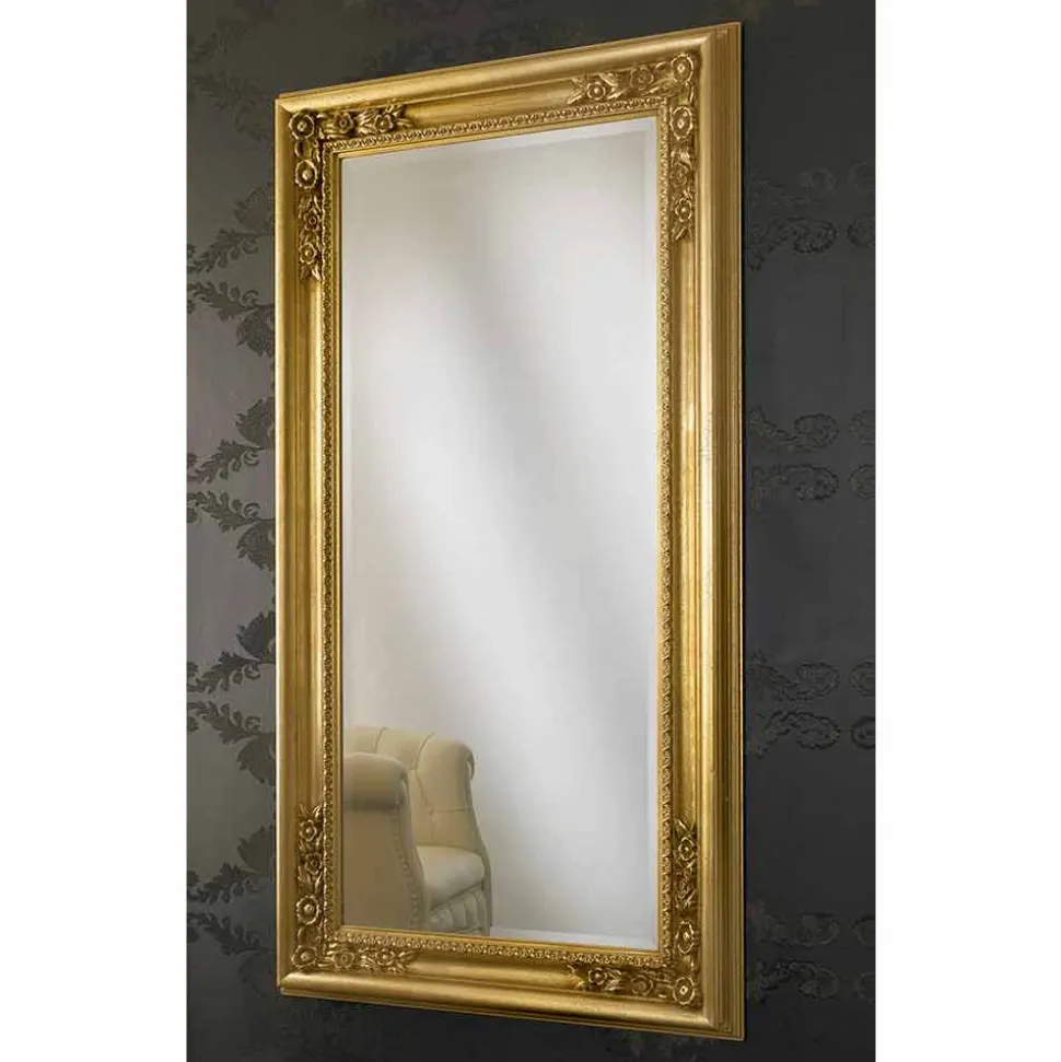 Specchiera a muro oro,argento fatta a mano in legno made Italy Michele