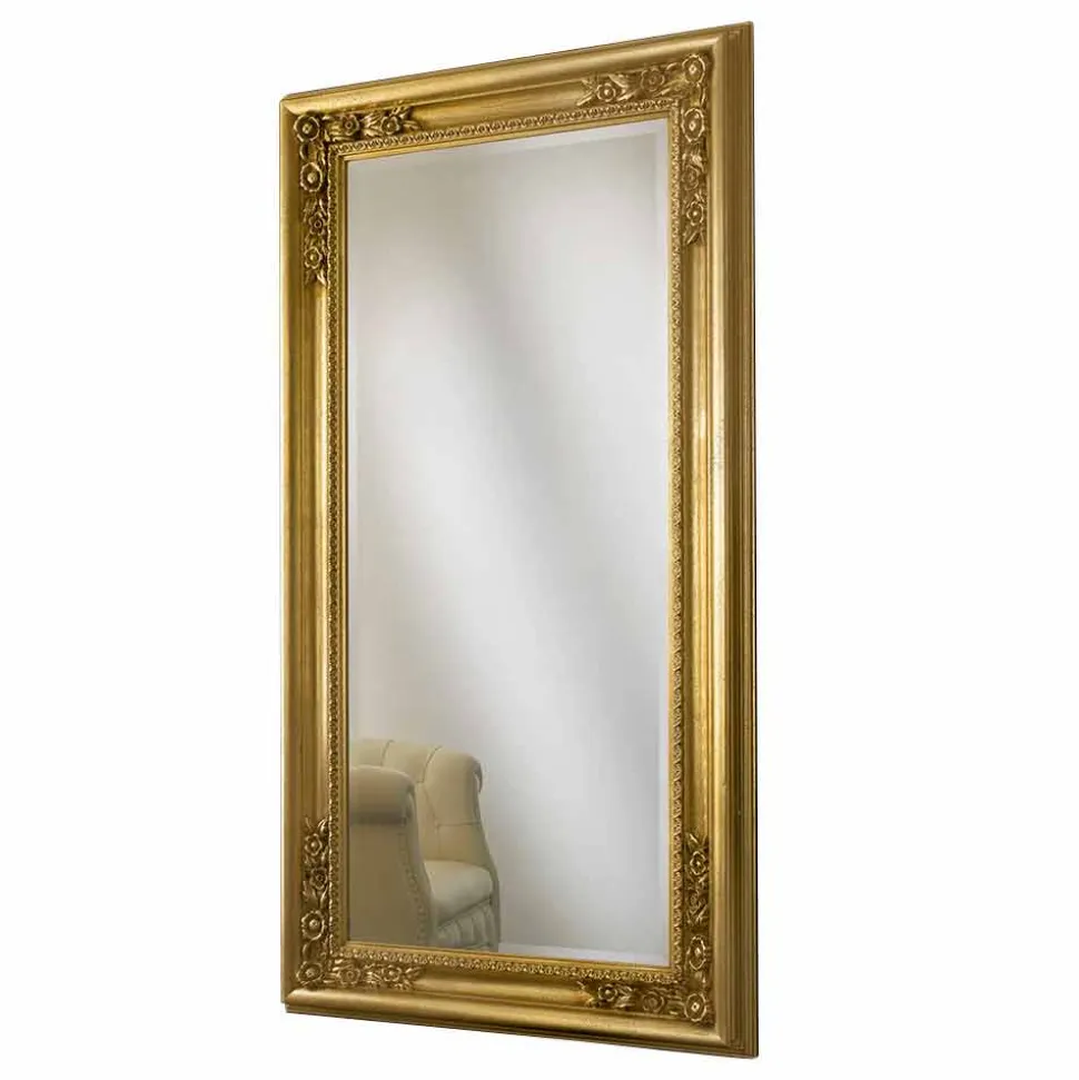 Specchiera a muro oro,argento fatta a mano in legno made Italy Michele