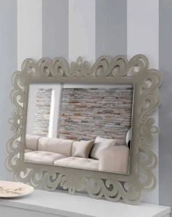 Specchiera a Parete Rettangolare di Design Moderno in Plexiglass Tortora - Selly