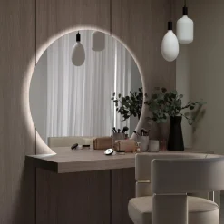 Specchiera con Retroilluminazione Led Solo sul Lato Circolare Made in Italy - Make