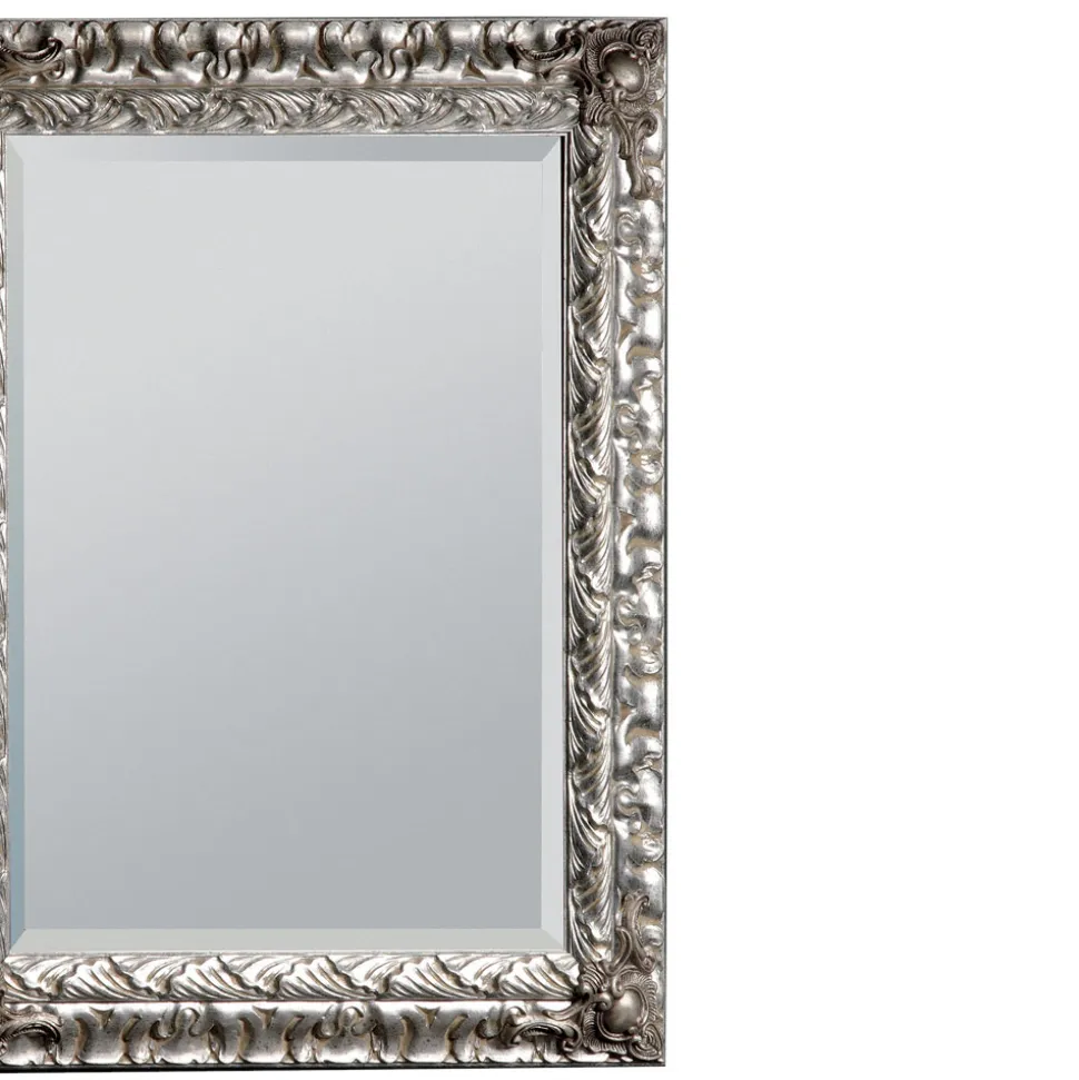 Specchiera con Specchio Molato e Cornice in Foglia Argento Made in Italy - Roua
