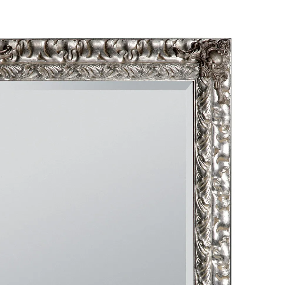 Specchiera con Specchio Molato e Cornice in Foglia Argento Made in Italy - Roua
