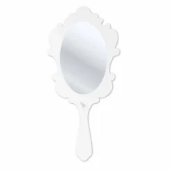 Specchiera da parete bianca con cornice decorata Neve made in Italia