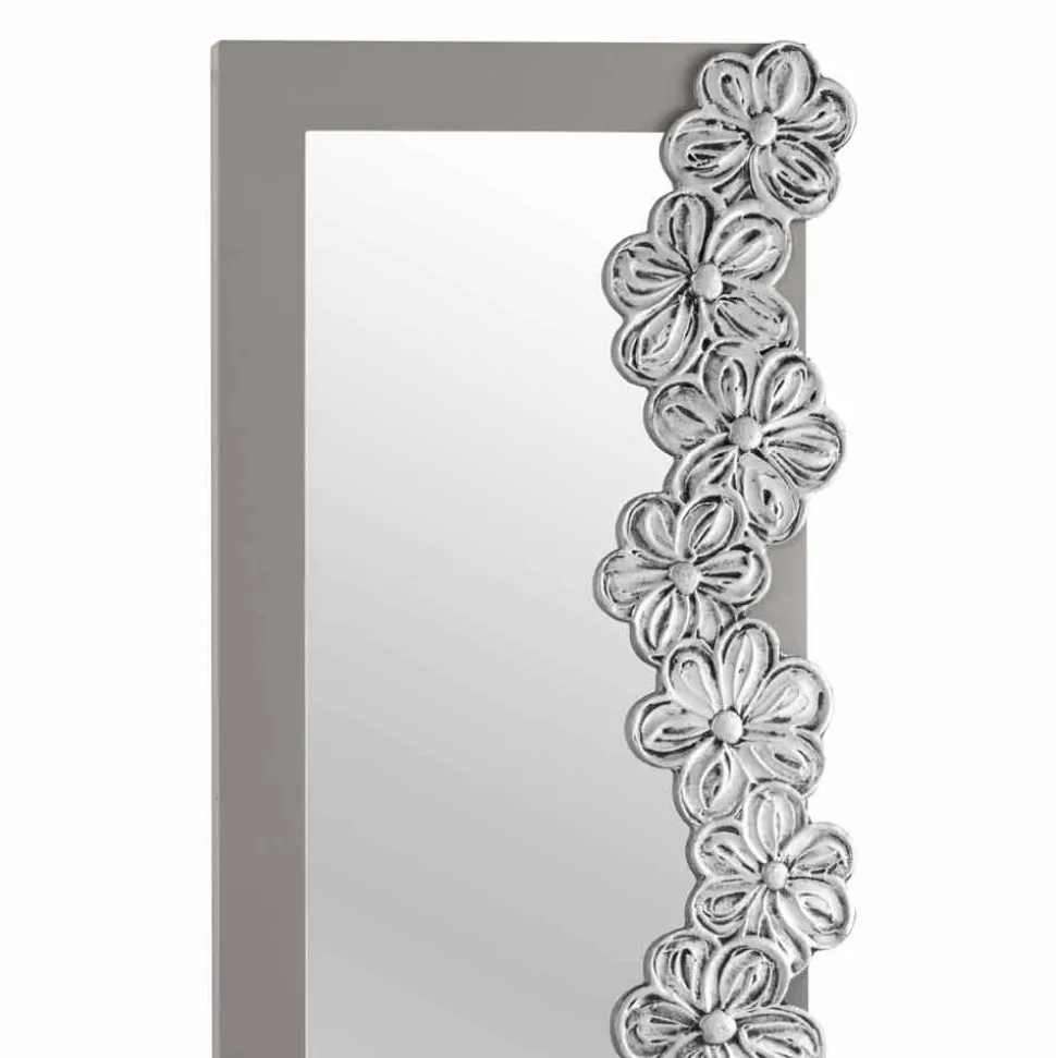 Specchiera da parete di design decorata a mano made in Italy Senapina