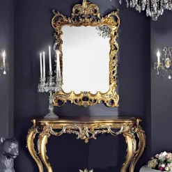 Specchiera da parete legno e consolle piano mdf made in Italy Andrea
