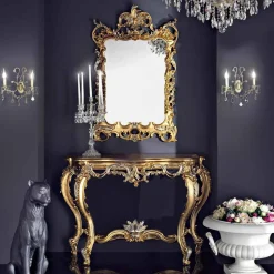 Specchiera da parete legno e consolle piano mdf made in Italy Andrea