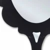 Specchiera da parete nera con cornice decorata Neve made in Italia