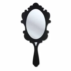 Specchiera da parete nera con cornice decorata Neve made in Italia