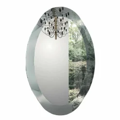 Specchiera da Parete Ovale in Cristallo Vetro Ondulato Made in Italy - Eclisse