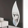 Specchiera di design a forma di petalo avorio e argento Ellen