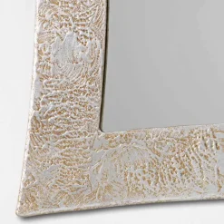 Specchiera di design da parete in resina e foglia argento Venezia
