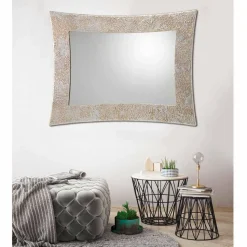 Specchiera di design da parete in resina e foglia argento Venezia