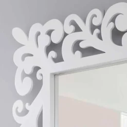 Specchiera Grande a Parete Design Rettangolare in Legno Bianco Moderno - Cortese
