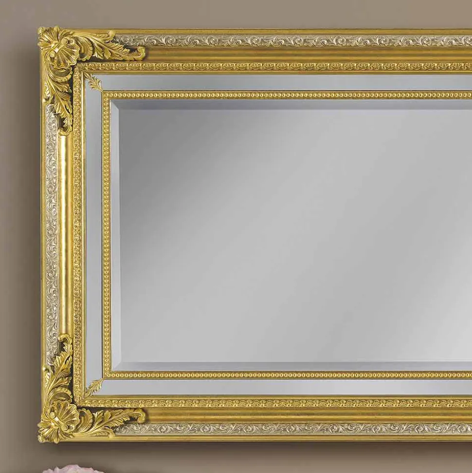 Specchiera moderna legno ayous da parete a mano fatta in Italia Carlo