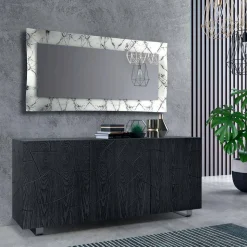 Specchiera Rettangolare di Design con Cornice in Vetro Made in Italy - Eclisse