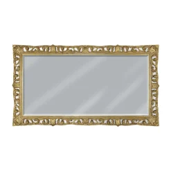 Specchiera Rettangolare in Foglia Oro e Specchio Molato Made in Italy - Rangi