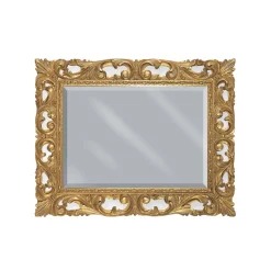 Specchiera Rettangolare in Foglia Oro e Specchio Molato Made in Italy - Rangi